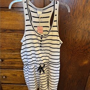 Serra Black and White Striped Tank Top